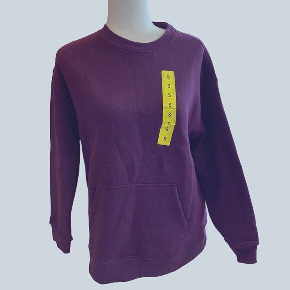 Danskin Maroon Pullover Pocket Sweatshirt SZ S NWT - Picture 1 of 10